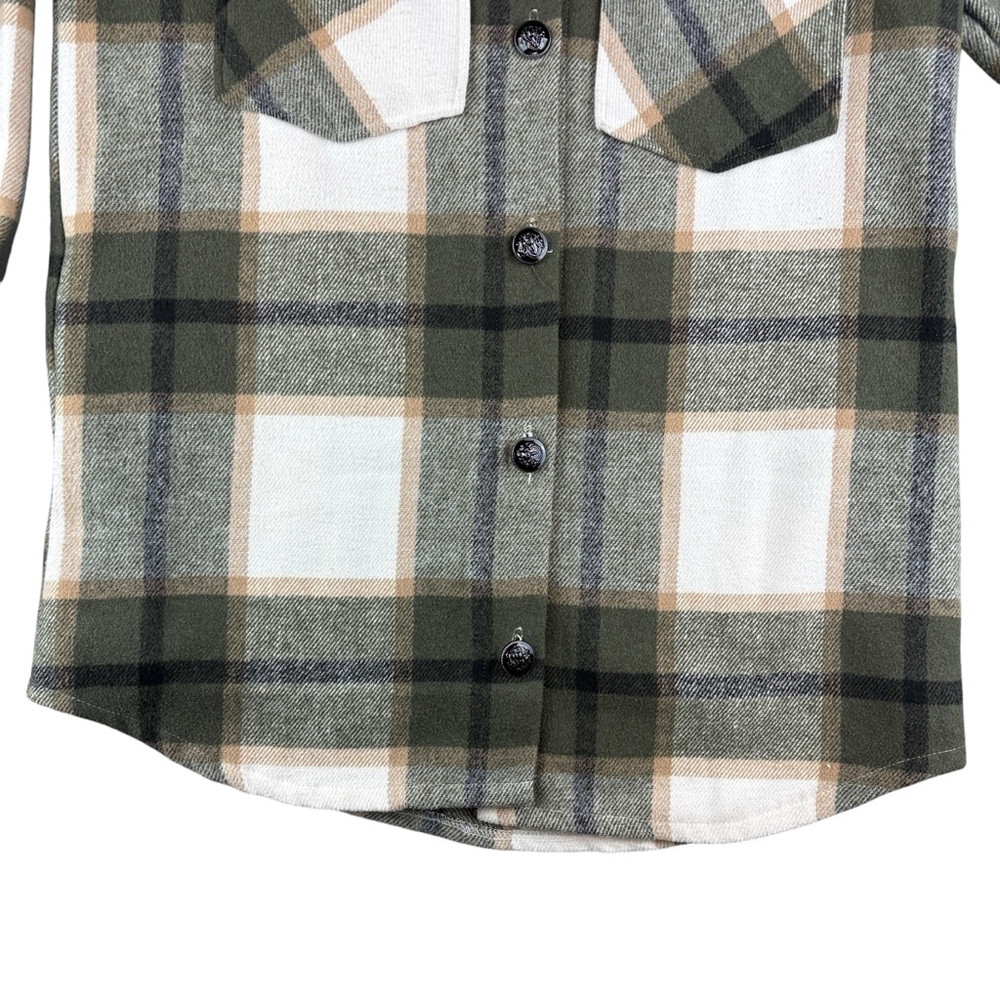 C By One Green Plaid Shacket SMALL - Picture 6 of 11